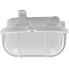 Lampa sufitowa Orno OVAL 7040T/P, oprawa oświetleniowa, 40W, E27, IP44, IK10, klosz poliwęglan matowy, podstawa polipropylen, siatka plastikowa, biała