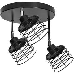 Lampa sufitowa Orno ISLA oprawa ścienno-sufitowa, moc max. 3x60W, E27, czarna, podstawa okrągła, wielopoziomowa, ruchome głowice lampy