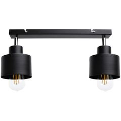 Lampa sufitowa Orno LISA oprawa ścienno-sufitowa, moc max. 2x60W, E27, czarna, listwa