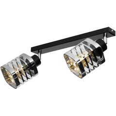 Lampa sufitowa Orno SIENA 2P E27, oprawa ścienno-sufitowa, max. 2x60W, czarna, listwa