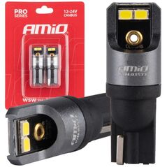 AMiO Żarówki led canbus pro t10 w5w 4x2016 smd białe 12v 24v amio-03577