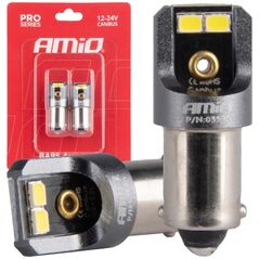 AMiO Żarówki led canbus pro t4w ba9s 4x2016 smd białe 12v 24v amio-03579