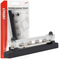 AMiO Blok rozdzielczy masy plusa bus bar m6 12v - 48v 150a amio-03808