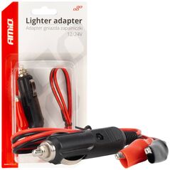 AMiO Adapter gniazda zapalniczki z wyjściem na krokodylki 12v 24v 60cm amio-03802