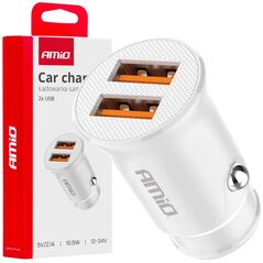 Ładowarka AMiO Ładowarka samochodowa 2x usb-a 2.1a amio-03872