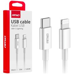 Kabel USB AMiO Kabel do ładowania usb-c - lightning iphone pd 20w 100cm fulllink amio-03898