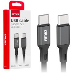 Kabel USB AMiO Kabel do ładowania usb-c - usb-c 60w 200cm fulllink amio-03903