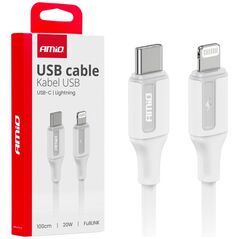 Kabel USB AMiO Kabel do ładowania usb-c - iphone lightning 20w 100cm amio-03922