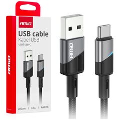 Kabel do ładowania samochodów AMiO Kabel do ładowania usb-a - usb-c 3a 200cm fulllink amio-03924