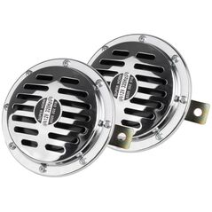 AMiO Klakson sygnał dźwiękowy chrom 125 mm 12v amio-04074