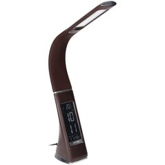 Lampka biurkowa Orno DOLOMIT LED 5W, lampka biurkowa z budzikiem, 400lm, 4000K, brązowa