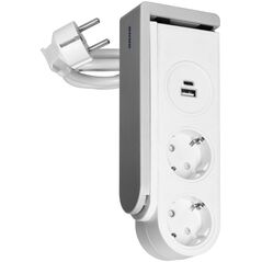 Listwa zasilająca Orno Listwa zasilająca biurkowa typu Schuko z ładowarką USB i sprężynowym zaciskiem mocującym