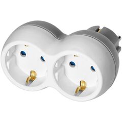 Orno Rozgałęźnik 2x2P+Z (Schuko), biało-szary