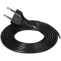 Kabel zasilający Orno Przewód przyłączeniowy, wtyczka EURO 2P, 2x0,75mm2, 1,9m, czarny