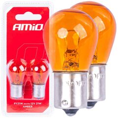AMiO Żarówki halogenowe py21w ba15s 12v pomarańczowe 2szt. blister amio-04354/03352