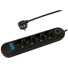 Blow 98-222# Przedłużacz sieciowy ps-450 4-gniazda 3xusb 5m czarny 2x1mm