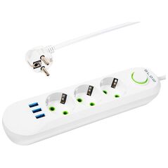 Blow 98-218# Przedłużacz sieciowy ps-350 3-gniazda 3xusb 5m biały 2x1mm