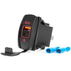 Ładowarka AMiO Ładowarka samochodowa z gniazdami usb wodoodporna w kształcie łódki usb + usb-c qc3.0 12v 24v amio-04229