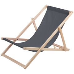 WOODOK Leżak plażowy, drewniany szary