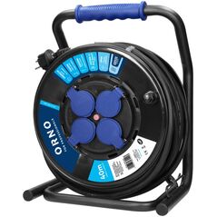 Orno Przedłużacz bębnowy profesjonalny IP44, 4 gniazda 2P+Z, kabel gumowy olejoodporny, H07RN-F 3x2,5mm?, długość 40m, unikatowy stojak CUBE, STAŁE GNIAZDA, termik, przesłony torów prądowych.