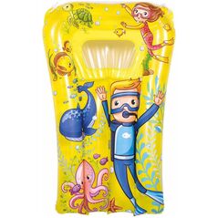 MATERAC PLAŻOWY Z OKIENKIEM PODWODNY ŚWIAT 74x48CM 37591 - ŻÓŁTY
