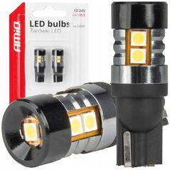 Żarówki led canbus t10 w5w 9 smd 3030 white 12v 24v amio-04241