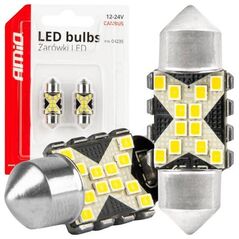 Żarówki LED CANBUS Festoon C5W 12SMD 2016 31mm White 12V 24V AMIO-04235