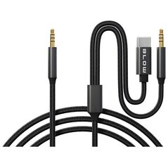66-167# Przyłącze usb-c - jack 3,5 + jack 3,5  1,2m plecionka
