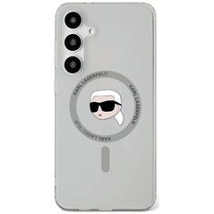 Etui Karl Lagerfeld Button Karl Head      Printed Logo MagSafe Samsung Galaxy S25 czarny