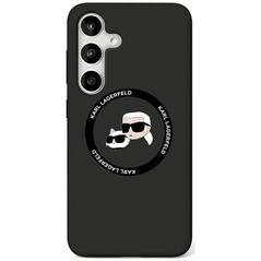 Etui Karl Lagerfeld Silicone Double       Heads And Circle MagSafe Samsung Galaxy S25 czarny