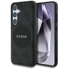 Guess 4G Round Patch Classic Logo MagSafe case for Samsung Galaxy S25 black