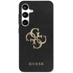 Guess Grained Big 4G Logo Small Classic Logo case for Samsung Galaxy S25 Ultra black