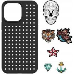 Σετ θήκης Pinit Pinit Dynamic + Καρφίτσα τατουάζ iPhone 14 Pro Max 6,7" μαύρο/μαύρο μοτίβο 3 13002136 5905359817550