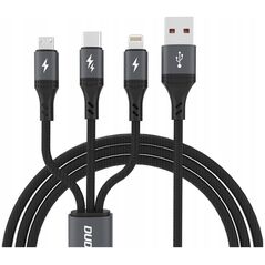 Kabel USB Dudao Kabel Dudao L3E 3 w 1 60W MicroUSB USB-C Lightning 1,2m - czarna