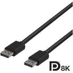 Καλώδιο Deltaco DisplayPort kabelis DELTACO 8K, DP 1.4, 2m, juodas / DP8K-1020-K / R00110015 13412196 7333048051202