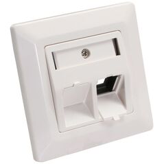InLine InLine® Σετ πλαισίων για 2x RJ45 Bu/LSA ένθετο, Keystone SNAP-In, RAL9010, καθαρό λευκό 13943025 4043718103096