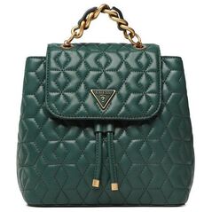 Guess, Elenia, Polyurethane, Textile Backpack, Forest Green, For Women For Women