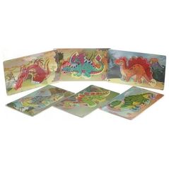 Adar Układanka Puzzle drewniane Dinozaury 543706 mix cena za 1 szt
