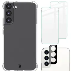 Bizon Case Clear Pack case + 2x screen glass + lens glass Samsung Galaxy S22 Plus clear