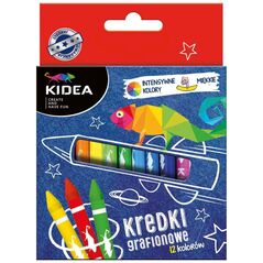 Derform Kredki grafionowe 12 kolorów KIDEA - 246589