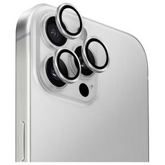 Uniq UNIQ Optix Aluminium Camera Lens Protector iPhone 16 Pro 6.3" / 16 Pro Max 6.9" sterling silver szkło na obiektyw aparatu z aplikatorem