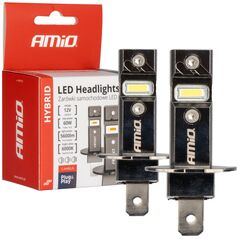 AMiO Żarówki samochodowe led seria hybrid h3 6000k canbus 60w amio-04113