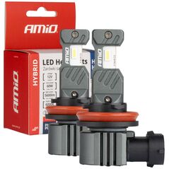 AMiO Żarówki samochodowe led seria hybrid h8 h9 h11 h16 6000k canbus 60w amio-04116