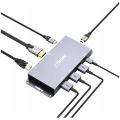 HUB USB VivoLink Vivolink VLUSBCHUB2 huby i koncentratory USB 3.2 Gen 2 (3.1 Gen 2) Type-C 10000 Mbit/s Szary