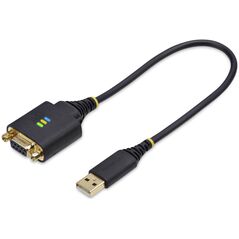StarTech 1P1FFCN-USB-SERIAL kabel równoległy Czarny 0,3 m USB Typu-A DB-9