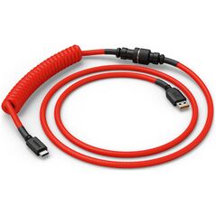 Glorious Glorious GMMK Coiled Cable Crimson Red, Spiralkabel, USB-C/USB-A - rot/schwarz