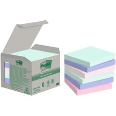 Post-it Post-it Recycled Notes 76mmx76mm 100 sheets/blk 12blk/pak assorterede farver 13956555 4054596926400