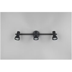 Επιτοίχιο φωτιστικό Reality SPOTLIGHT CANTAR 3-LT GU10 ΜΑΥΡΟ 13831122 4017810000000