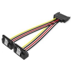 VENTION SATA 15-Pin Male to 2*15-Pin 90° Female Power Splitter 0.15M Black (KDBBB) (VENKDBBB) έως 12 άτοκες Δόσεις