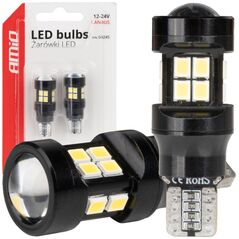 Żarówki led canbus t15 w16w 15smd 2835 white 12v 24v amio-04245